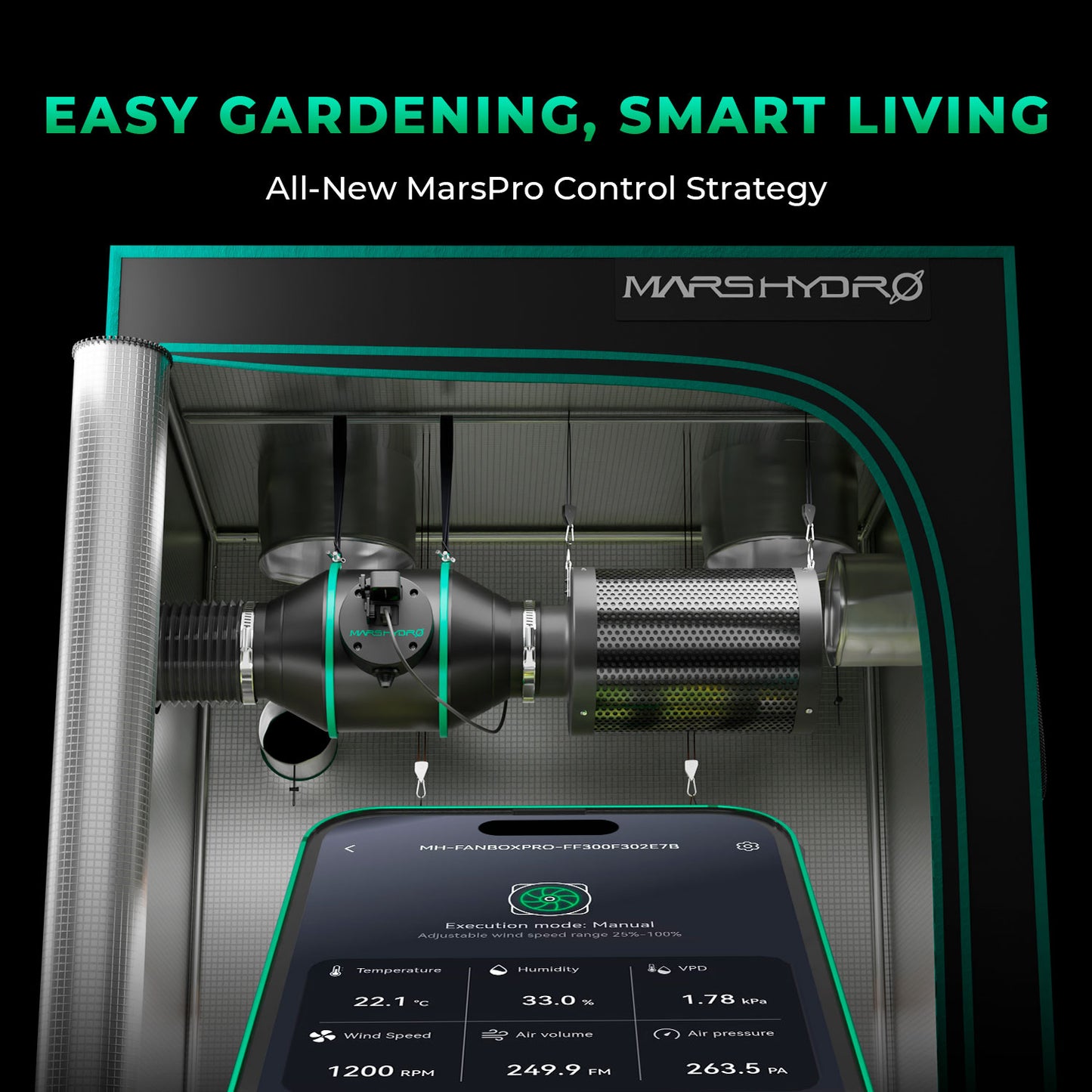 Mars Hydro iFresh 4″ (10cm) Smart Inline Duct Fan