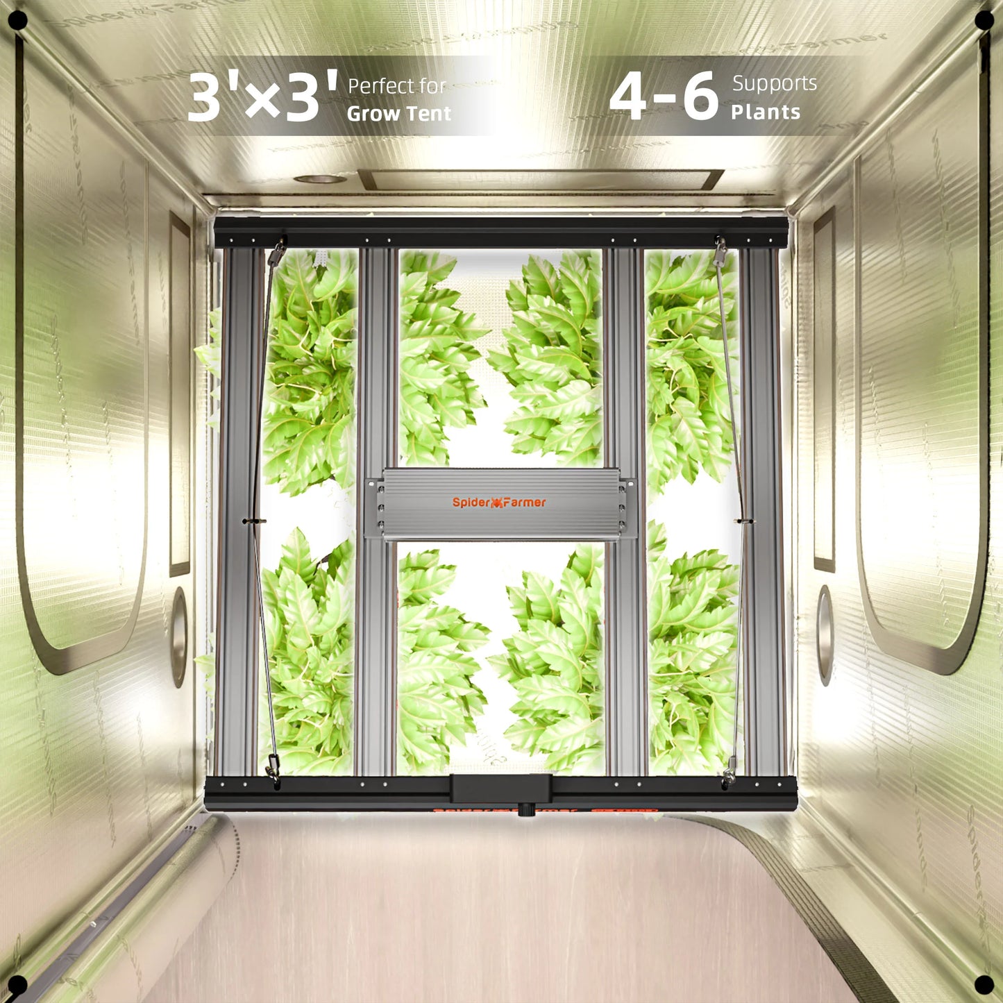 Spider Farmer G3000 Kweek Tent Kit Compleet 90x90x180cm Full Spectrum Speed Controller