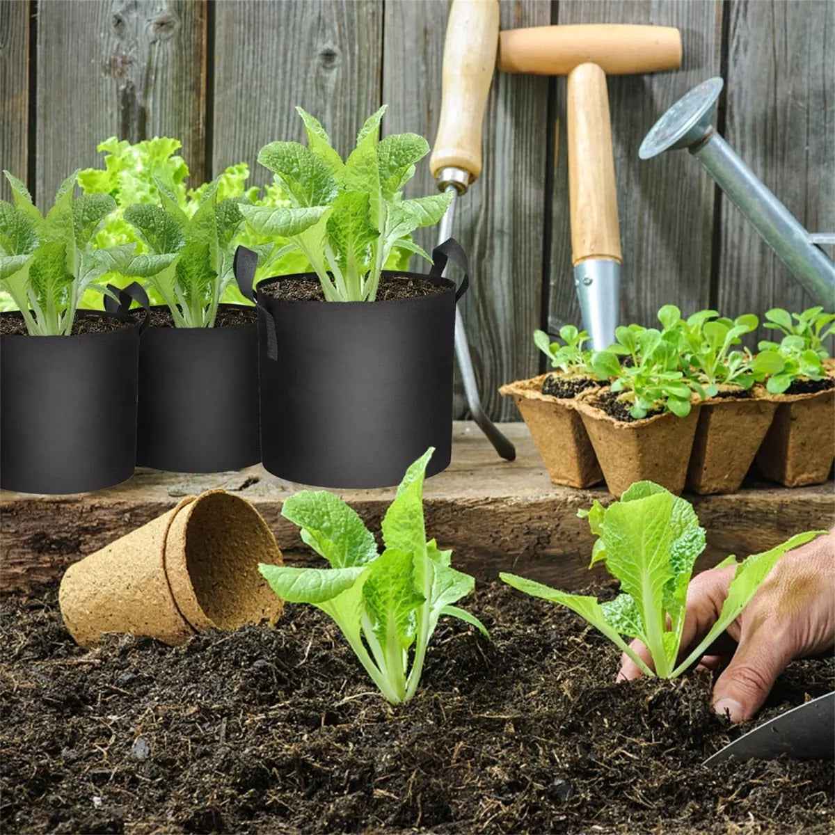 Mars Hydro 5 Gallon / 19 Liter Stoffen Kweekzakken – Herbruikbare Grow Bags voor Binnenkweek & Buitenteelt (Set van 5)