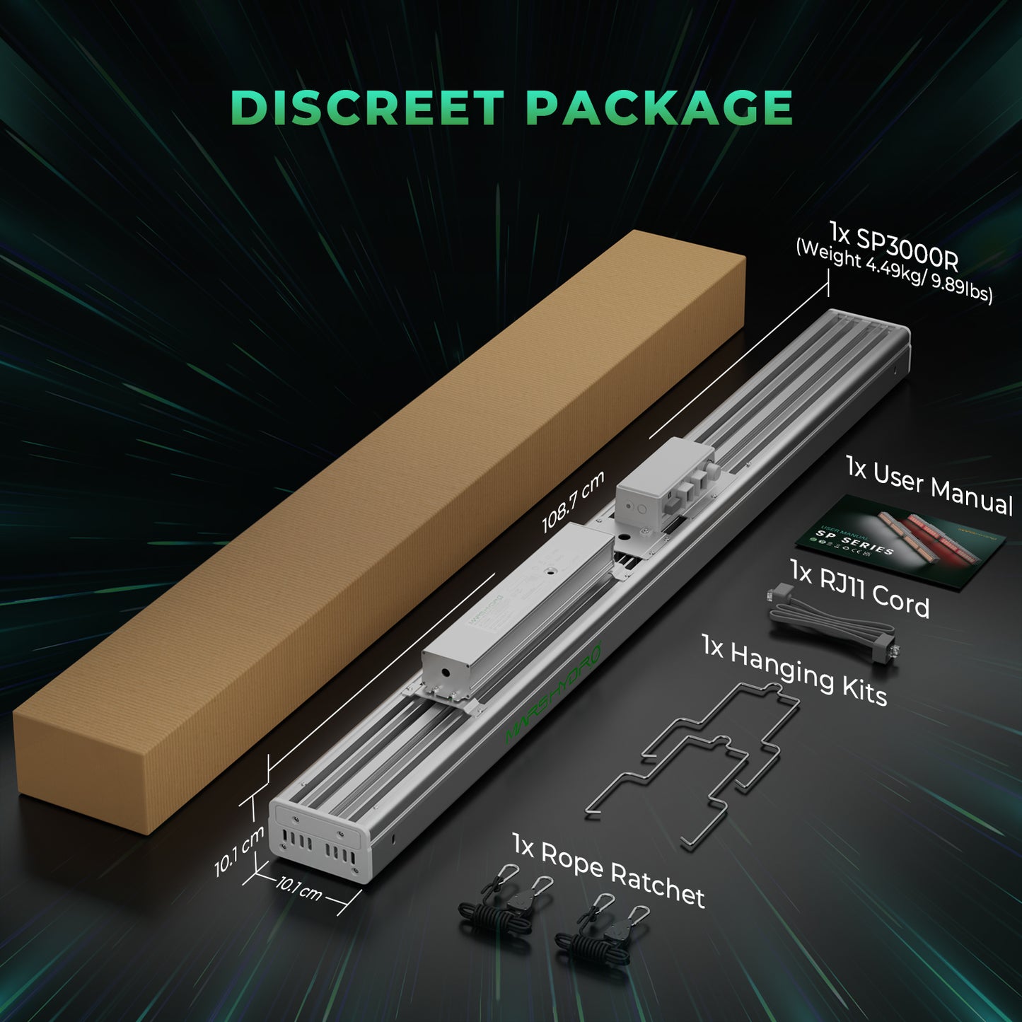 mars hydro sp3000r 2024 3.3 µmol/j dimbare led grow lamp smart grow system