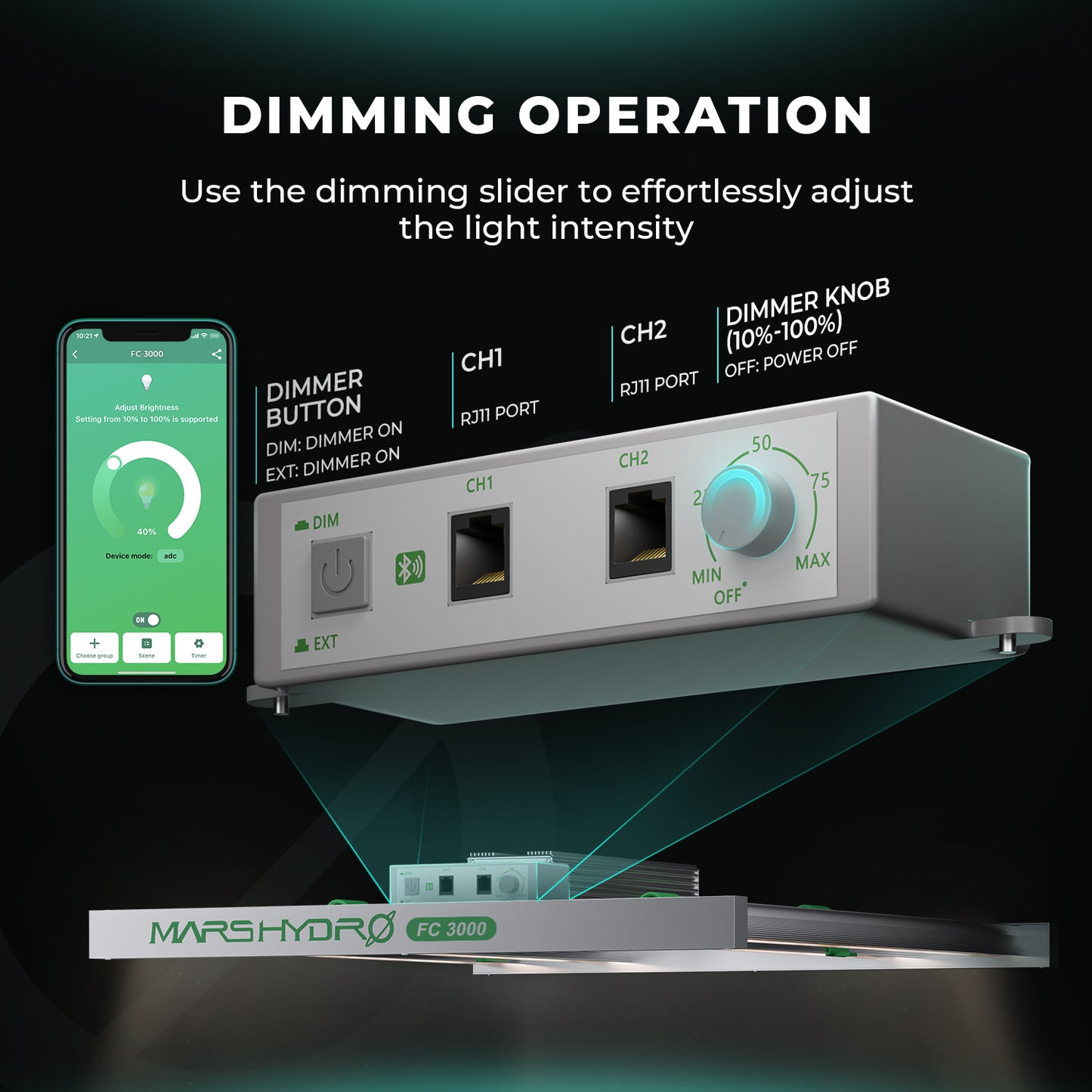 mars hydro fc3000 evo compacte led groeilamp indoor plants smart grow system