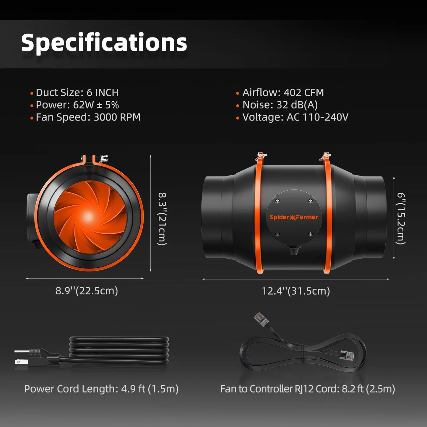 Spider Farmer SE7000 Kweek Tent Kit Compleet – 150×150×200 cm Tent + 730W Full Spectrum LED + Nieuw 6″ Inline Fan met GGS Controller