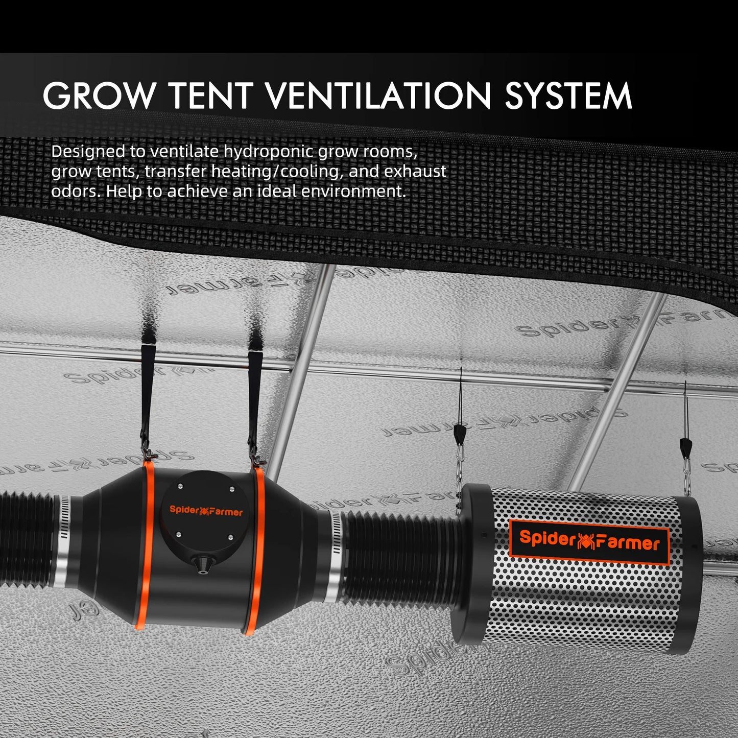 Spider Farmer SF2000 EVO Kweek Tent Kit Compleet 120x60x180 250W 3.14 umol/J Full Spectrum LED Grow Light Grow Kit