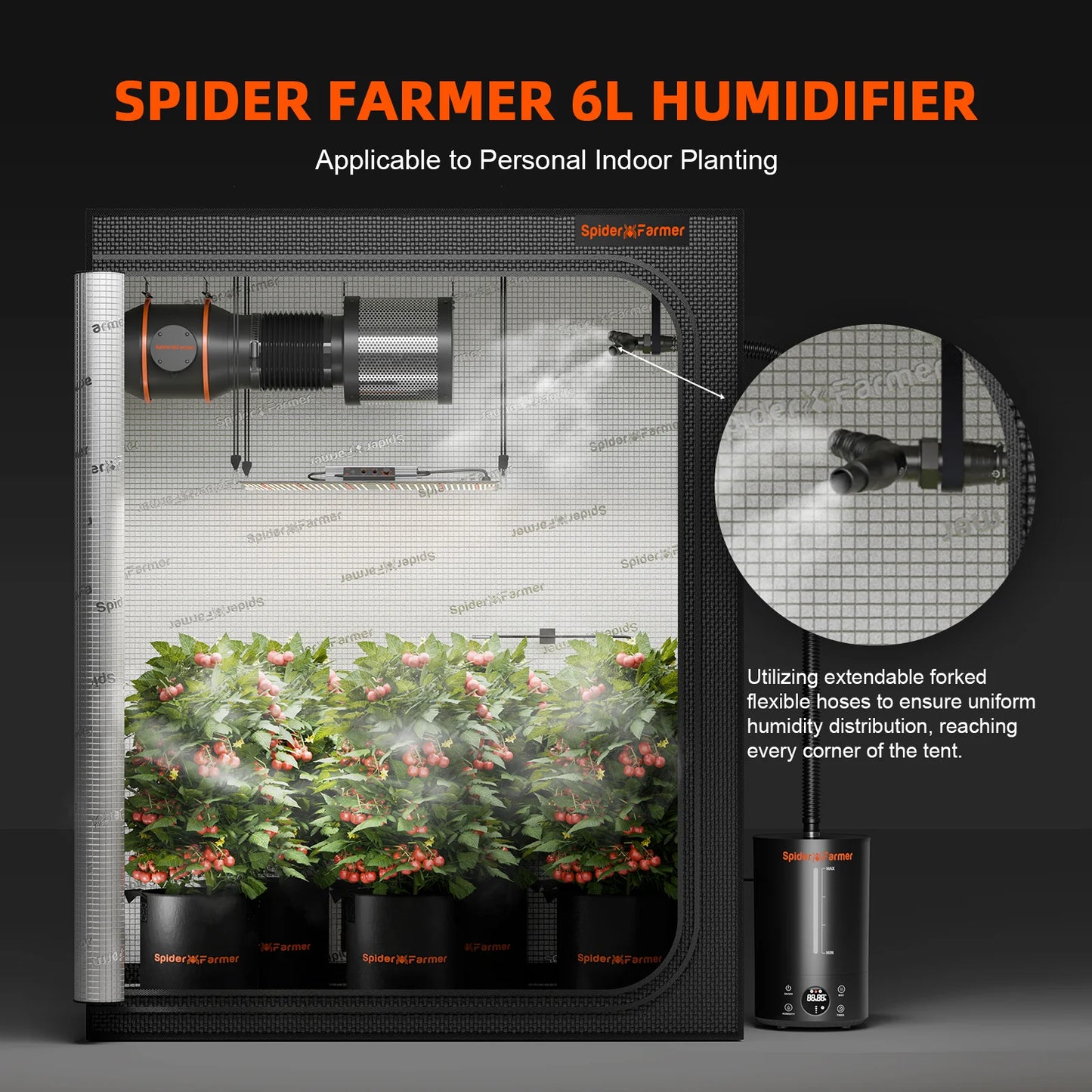 Spider Farmer 6L Cool Mist luftfugter til planter