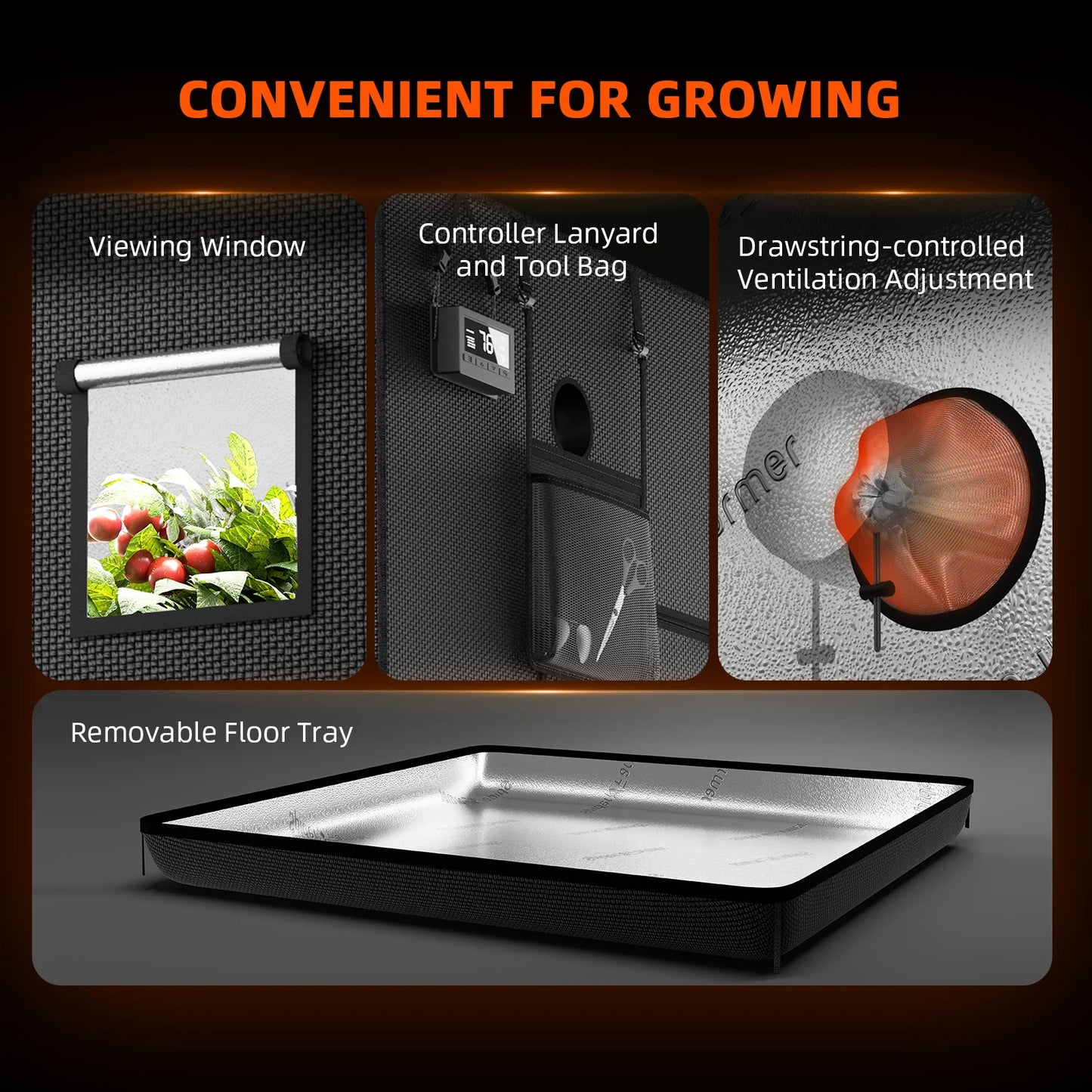 Spider Farmer SE7000 Kweek Tent Kit Compleet – 150×150×200 cm Tent + 730W Full Spectrum LED + Nieuw 6″ Inline Fan met GGS Controller