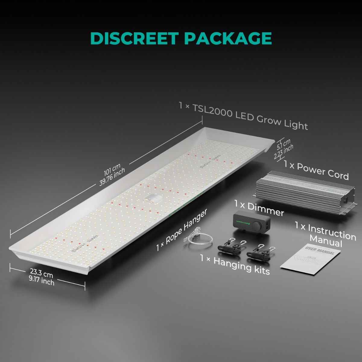 Mars Hydro TSL2000 300W LED Kweeklamp – Dimbare Full Spectrum Grow Light voor 120×60 cm Kweektent