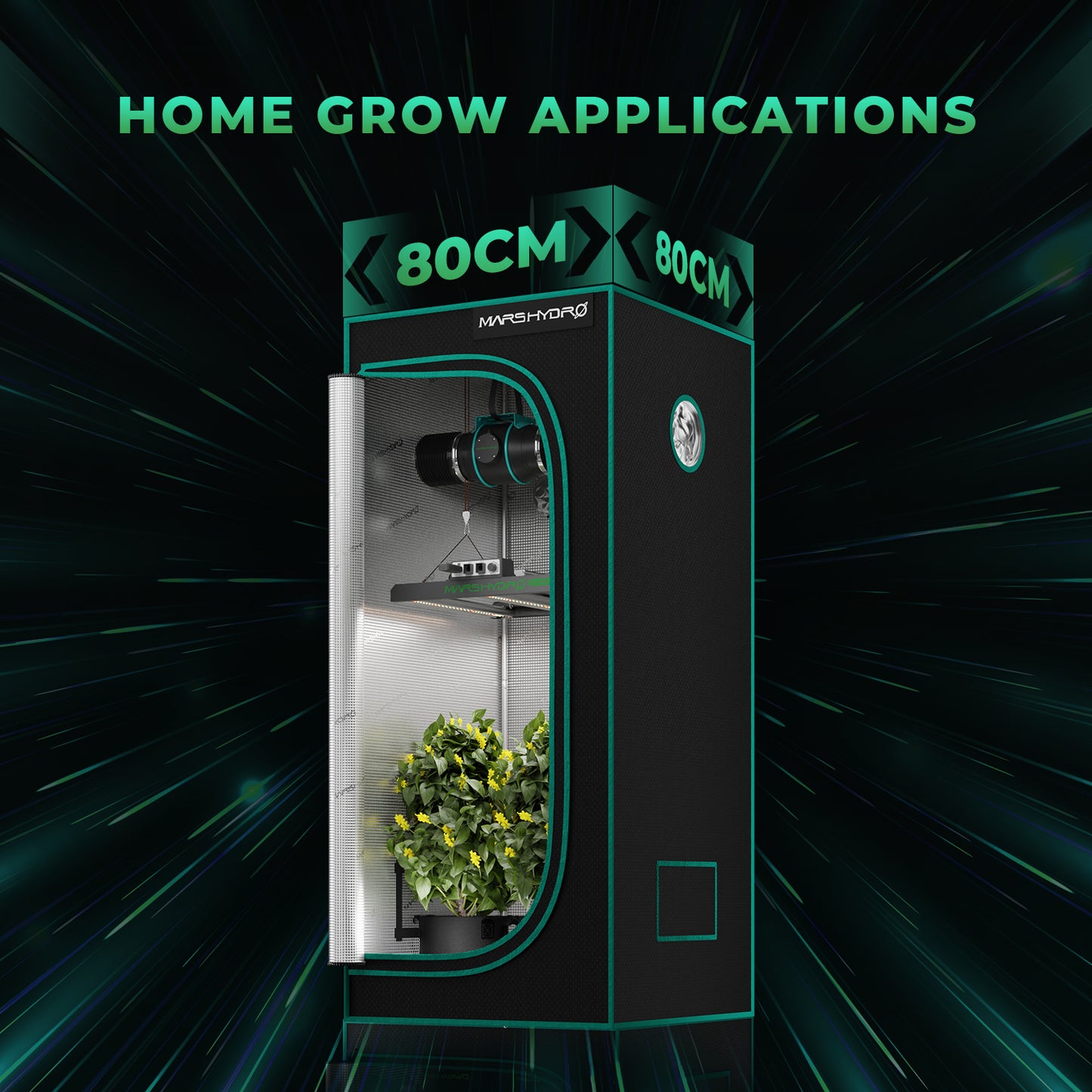 mars hydro fce1500 compacte dimbare led kweeklamp voor binnenplanten zelt