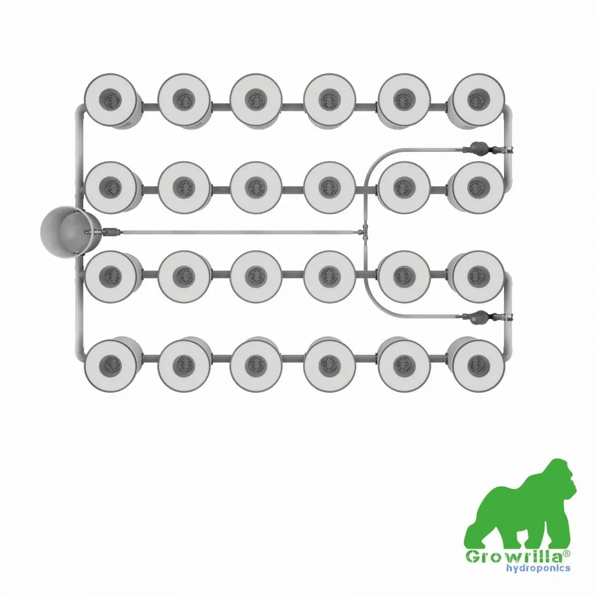 growrilla rdwc pro 24 potten 24 pot hydroponik system voor binnenplanten