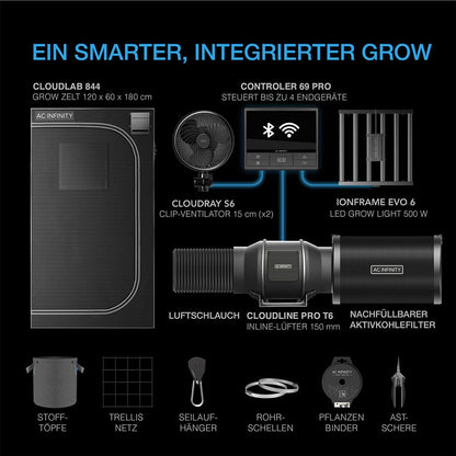 ac infinity advance grow tent pro kit wifi-integratie slimme kweektent indoor pflanzenzelt