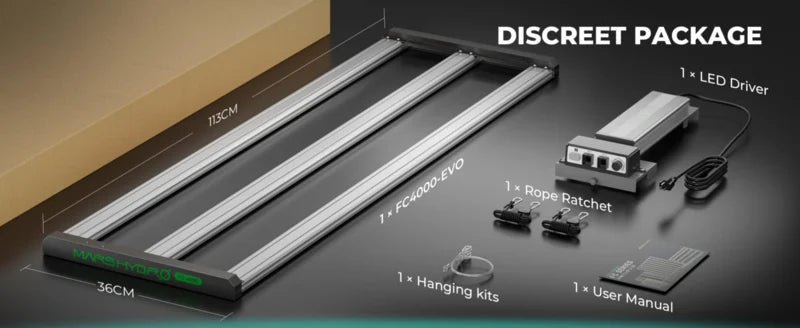 mars hydro fc4000 evo dimbare led groeilamp indoor garden smart grow system