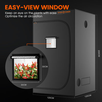 spider farmer 120x120x200cm lichtdichte kweekruimte indoor grow tent full spectrum