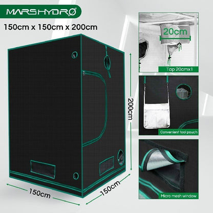 mars hydro 150x150x200 binnenkweek tent grow tent dimbaar pflanzen
