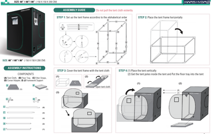 mars hydro 150x150x200 binnenplanten kweektent complete grow tent pflanzen
