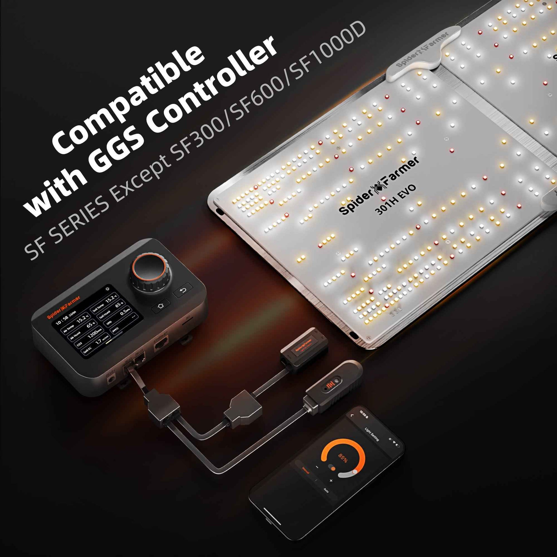 Spider Farmer SF1000 EVO 100W 3.14 µmol/J – Dimbare LED Kweeklamp voor Kweektenten