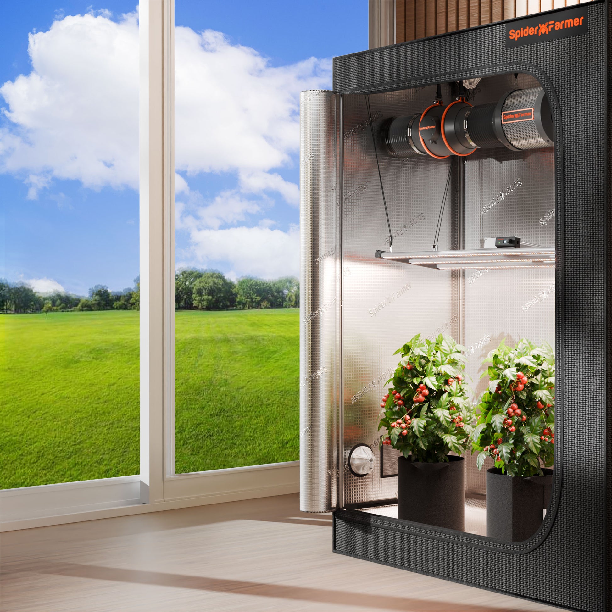 Spider Farmer G4500 full spectrum LED lamp voor vegetatieve groei en bloeifase