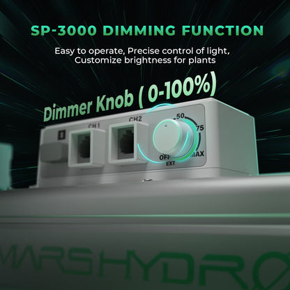 mars hydro sp3000 full spectrum dimbare led kweeklamp indoor plants