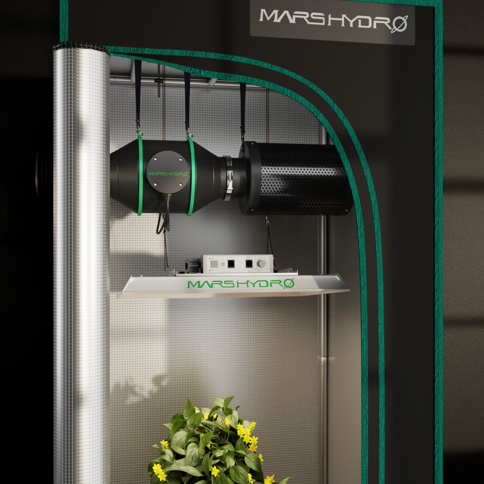 Stille 32 dB kweekventilator | Quiet 32 dB grow tent fan | Leiser 32 dB Growbox Ventilator