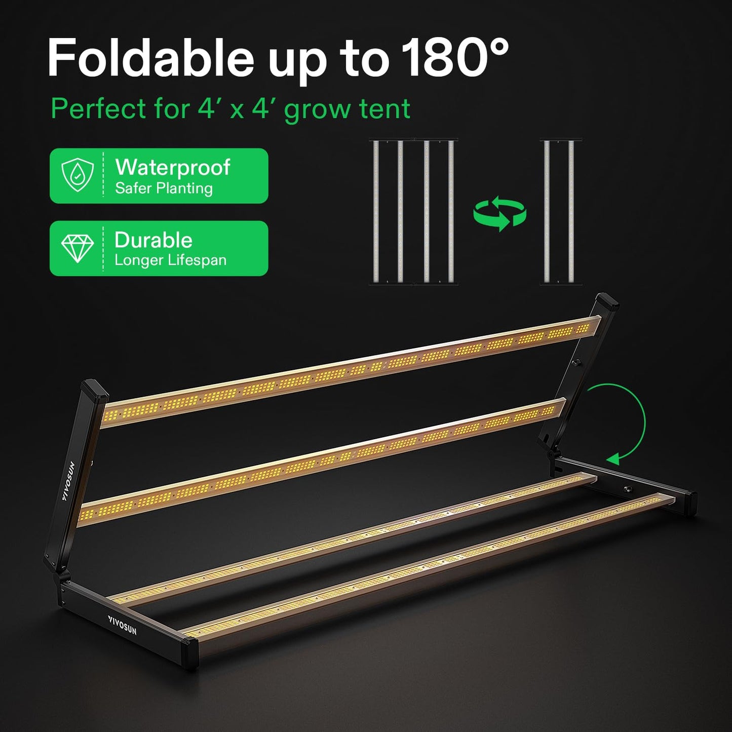 vivosun vsfl3000 energiezuinige led kweeklamp 300w smart grow light