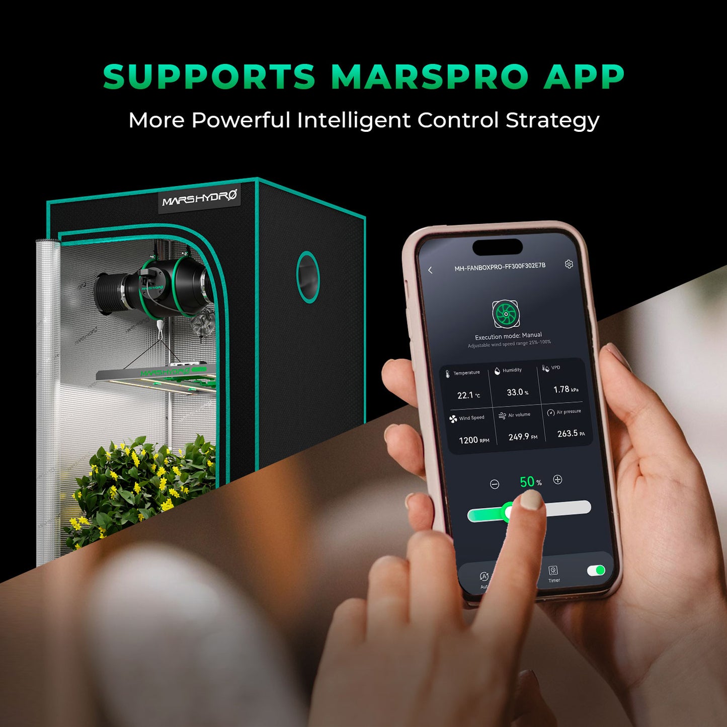 Mars Hydro iFresh 4″ (10cm) Smart Inline Duct Fan