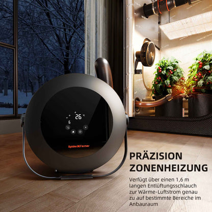 Spider Farmer 540W Kweektent Heater – Smart PTC Verwarming met 24H Timer, Dag/Nacht Modus & GGS App-Controle