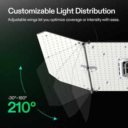 vivosun aerolight wing aw200se dimbare led grow light 200w led kweekapparatuur