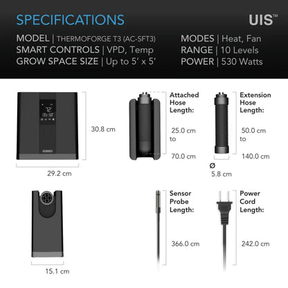 ac infinity thermoforge t3 indoor planten kachel energiezuinig plant heater