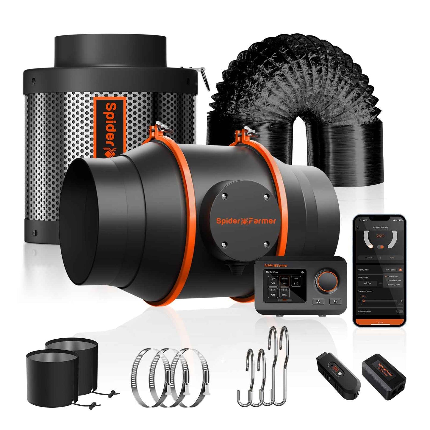 Spider Farmer SF7000 650W LED Complete Kweektent Set 150×150×200 cm – Samsung LM301B Full Spectrum met 6″ Smart Ventilatie & GGS Klimaatcontroller