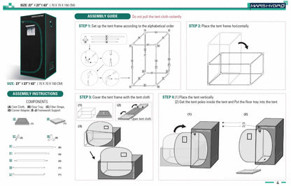 mars hydro 70x70x160 hydroponische tent voor planten indoor grow tent