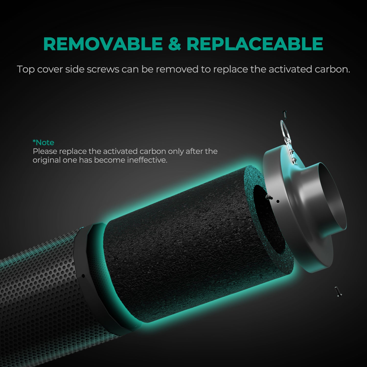 mars hydro 4" carbon filter kweektent ventilatie refillable pflanzen luftfilter