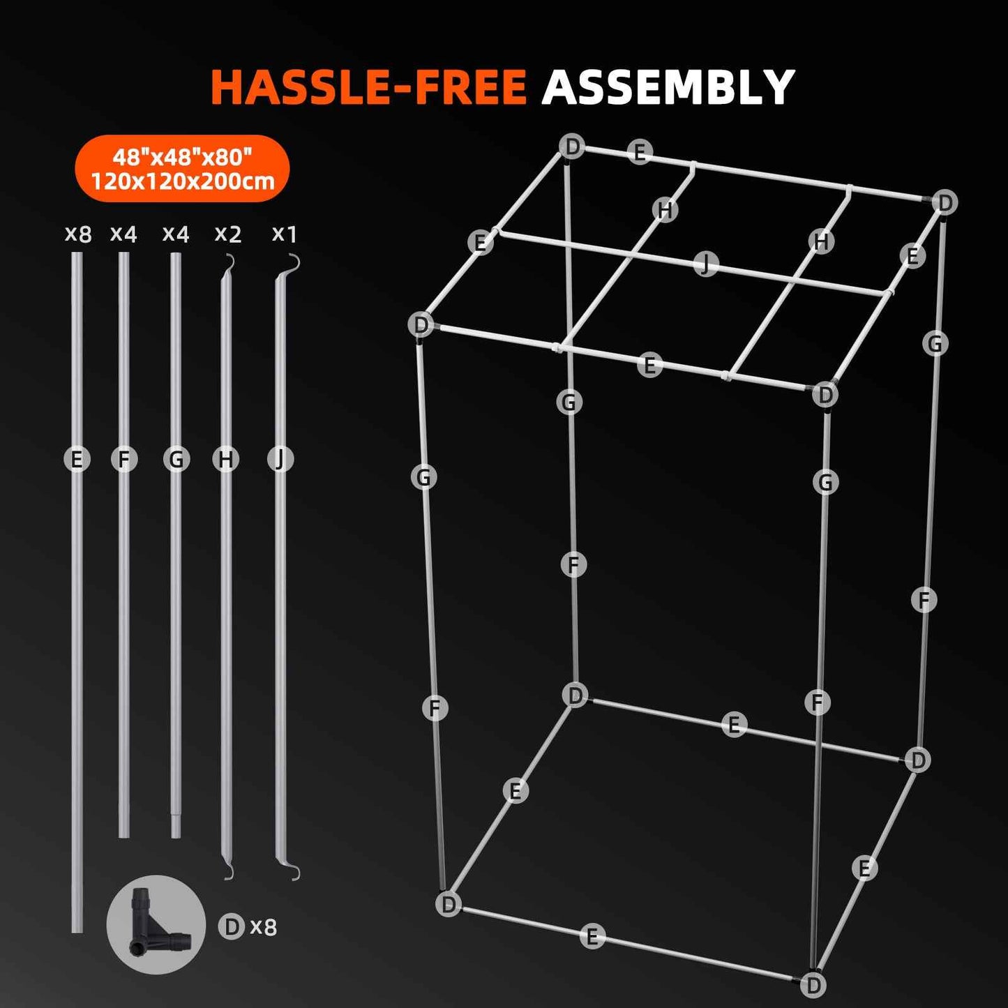 Spider Farmer 120×120×200 cm Kweektent – 1680D Lichtdichte & Hoog Reflecterende Grow Tent