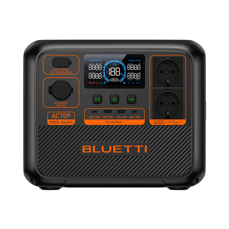Bluetti AC70P – Portable Power Station voor Thuis en Outdoor