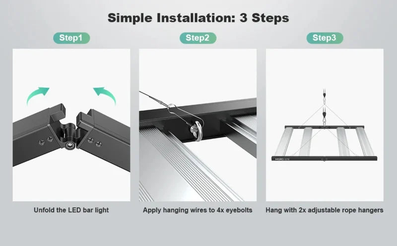 migro array 4x4 750w dimbare led kweeklamp grow light indoor plants