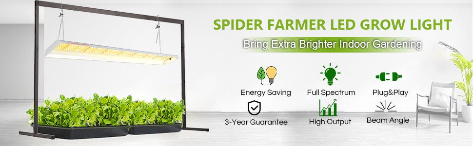 spider farmer sf600 74w energiezuinige led kweeklamp voor binnenplanten