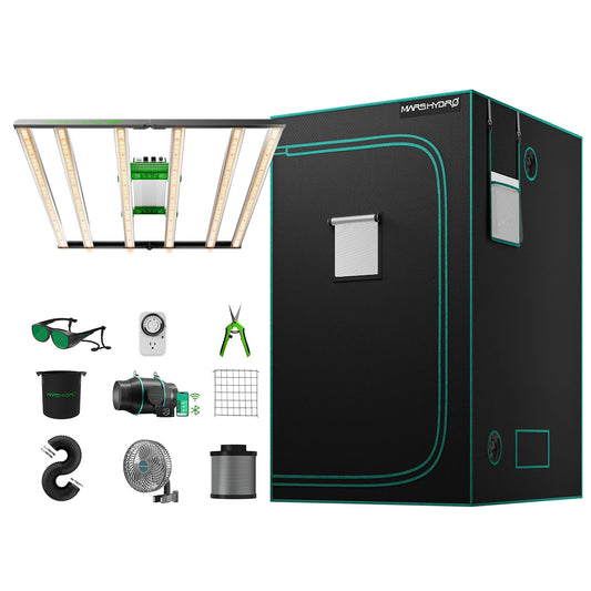 Mars Hydro FC E4800 Complete Kweek Tent Kit – 480W LED + 120 × 120 cm Tent + 6″ Ventilatiesysteem