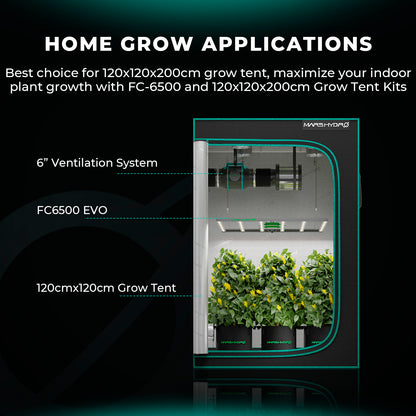 mars hydro fc6500 evo dimbare led verlichting indoor plants smart grow zelt