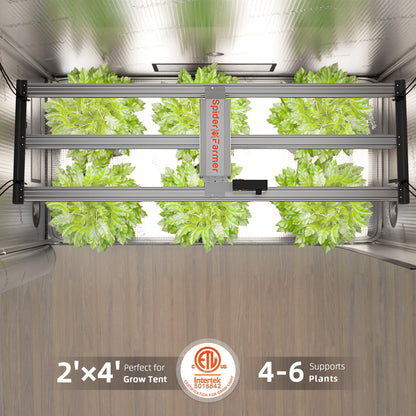 2x4 grow tent LED lamp 320W met 913 µmol/s PPF output und energieeffizientem Design