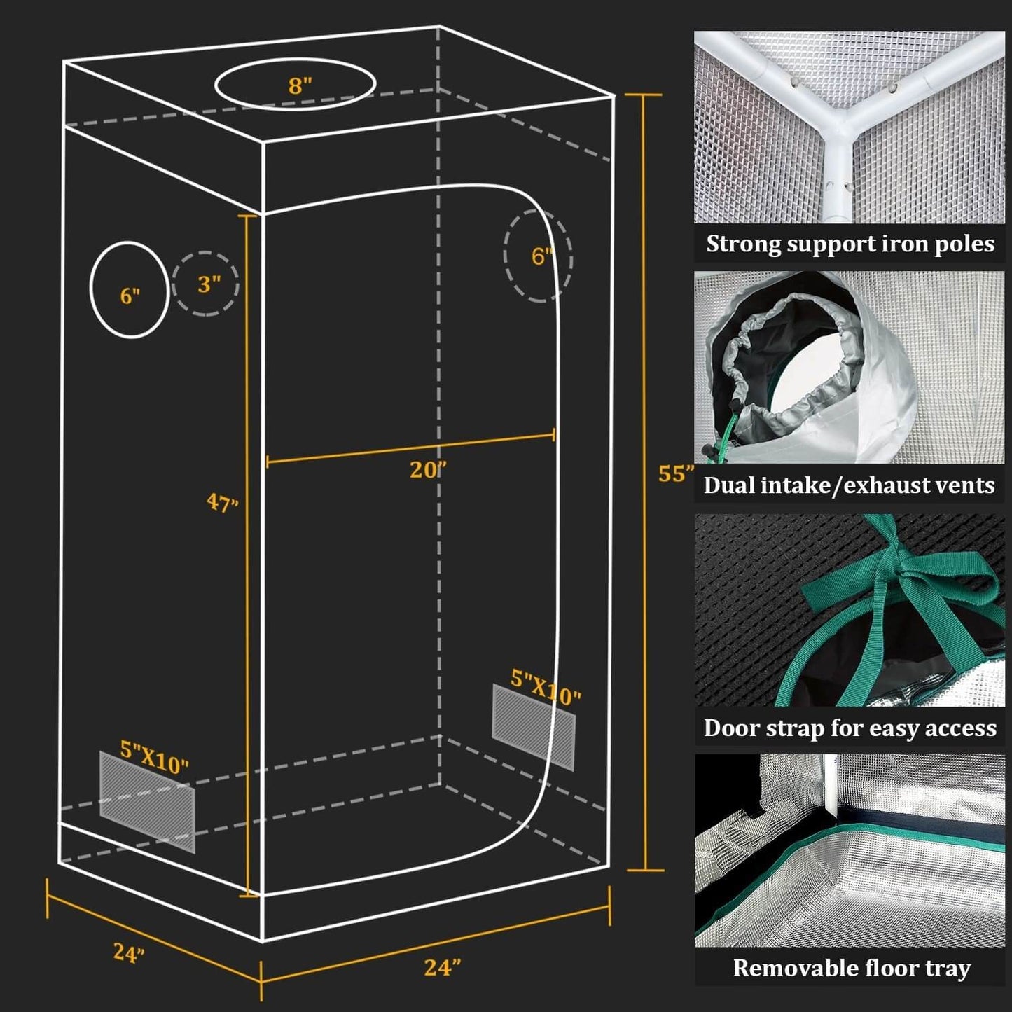 Mars Hydro Growers Kit TS 600 Full Grow 60x60x140cm med Speed Controller