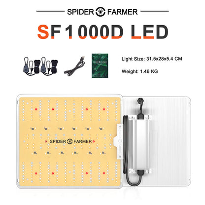 spider farmer sf1000d full spectrum led kweeklamp indoor plants hydroponics