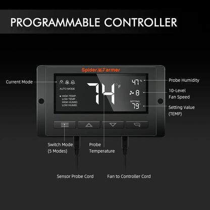 Spider Farmer 6inch/15cmØ Ventilation Kit Incl Smart Monitor