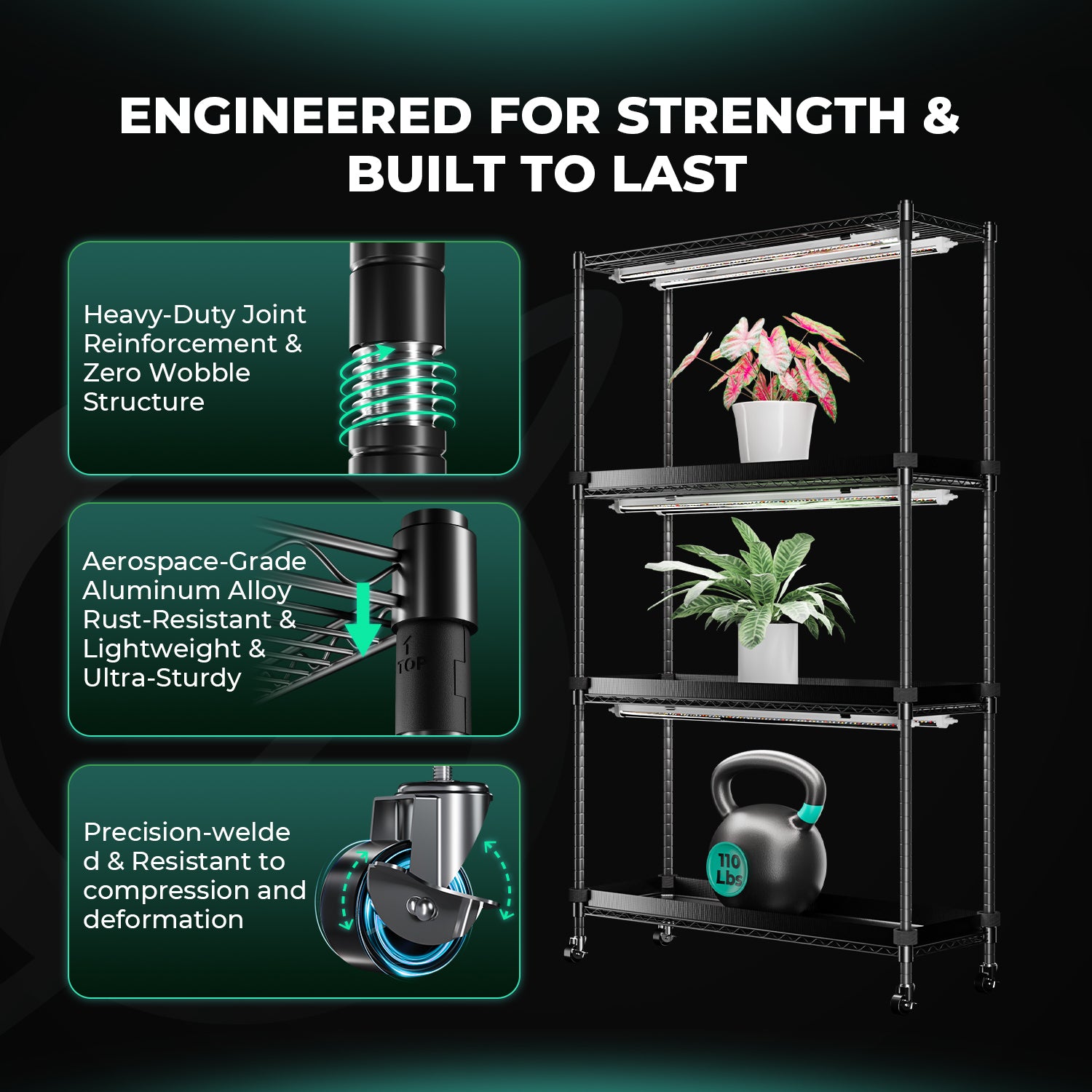 Mars Hydro grow tent met LED-balken – mini greenhouse – Indoor Pflanzenregal