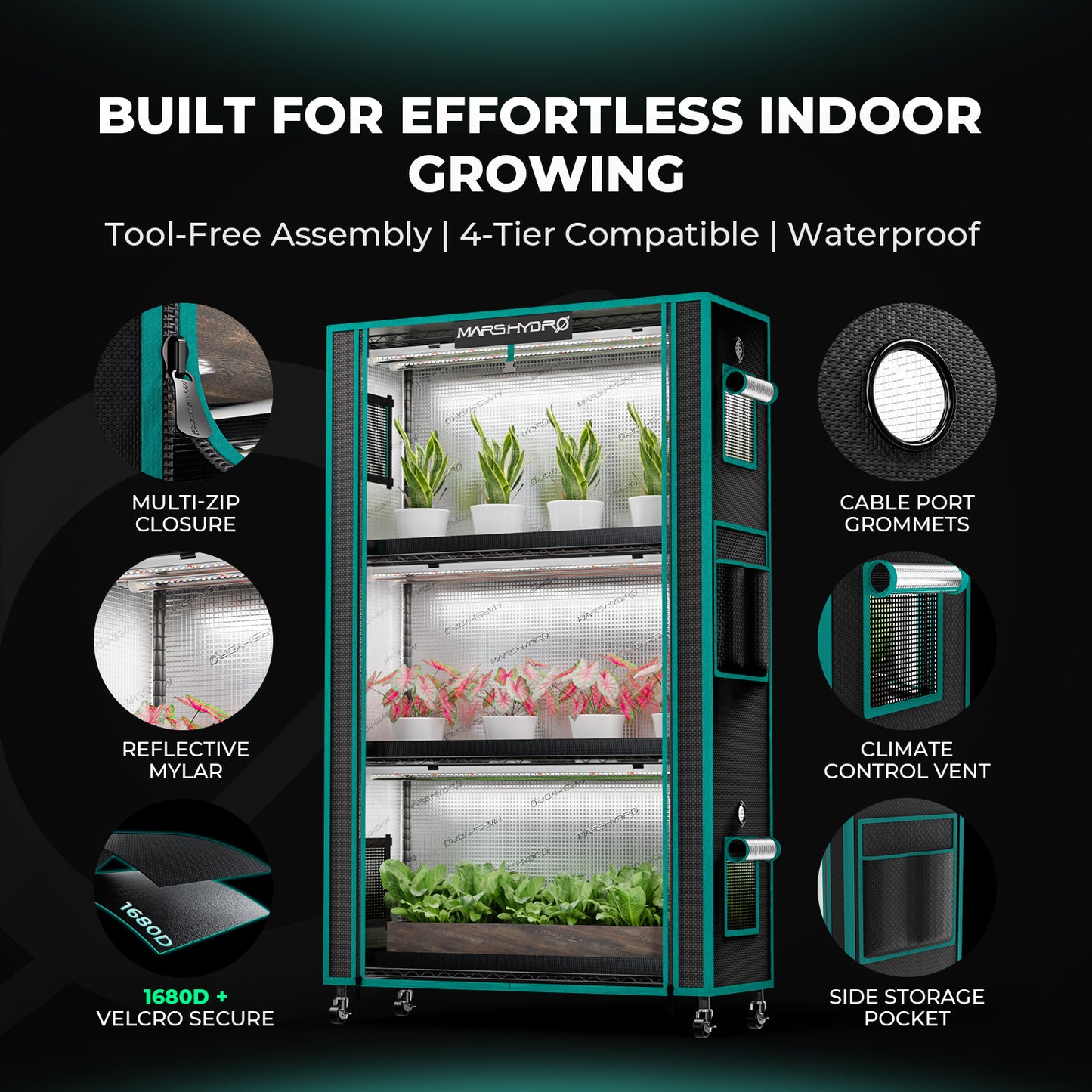 Alles-in-één binnenkweeksysteem / all-in-one indoor grow system / Komplettes Grow System