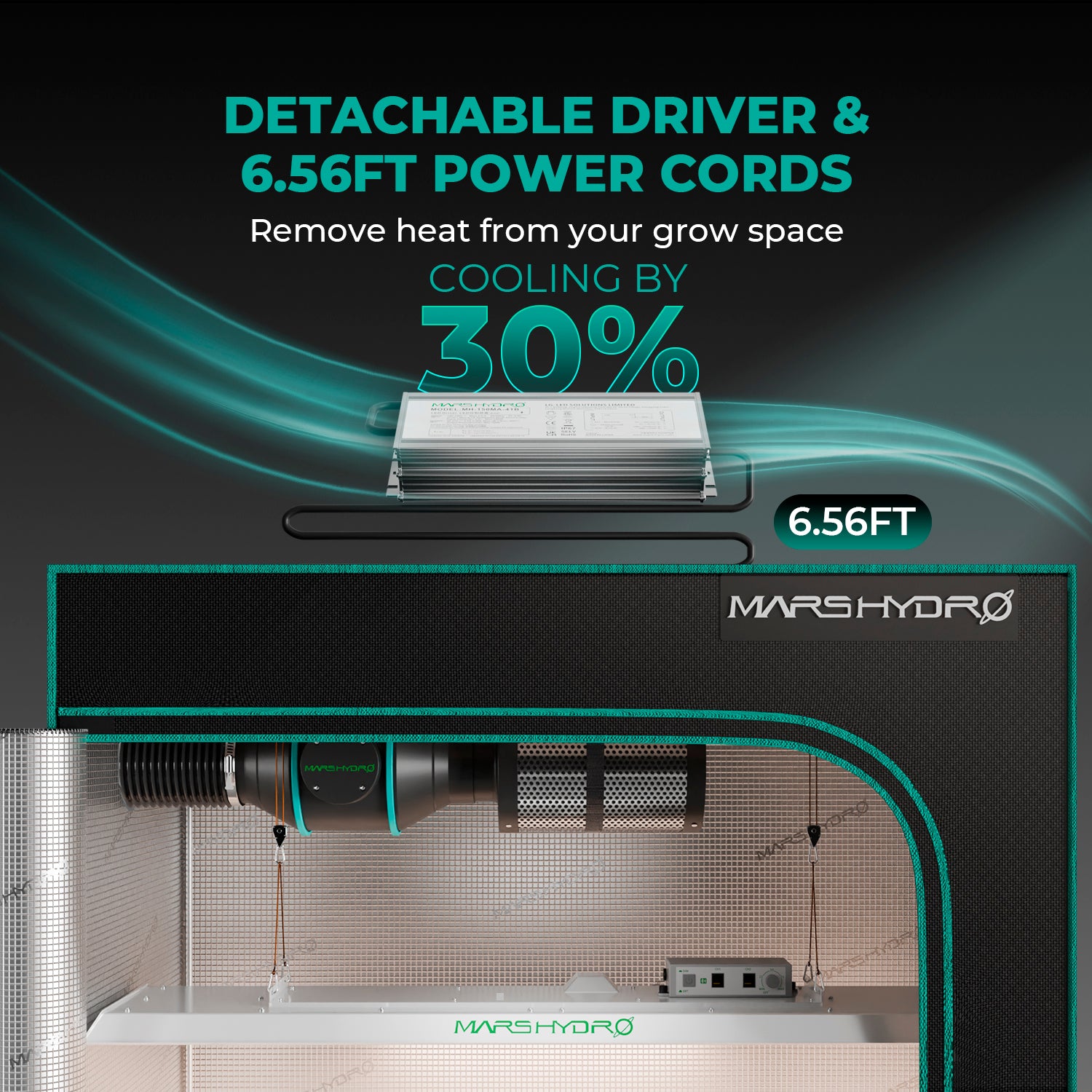 Mars Hydro TSL2000 300W grow light met MarsPro app bediening | Mars Hydro TSL2000 300W grow light with MarsPro app control | Mars Hydro TSL2000 300W Grow Licht mit MarsPro App Steuerung