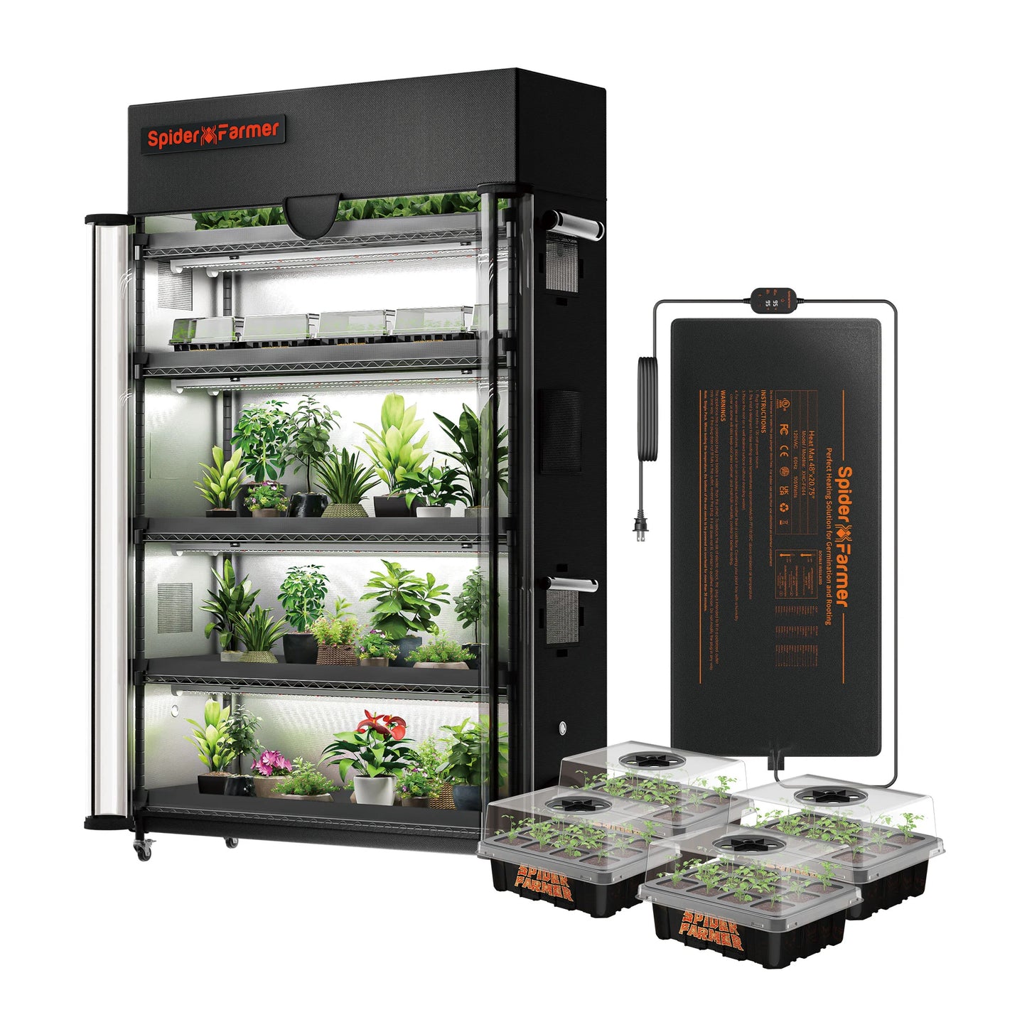 spider farmer 4-laags plantenstandaard met 220w led groeilampen indoor plants pflanzenregal