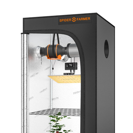 Spider Farmer SF1000EVO Complete Growers Kit 70x70x160 100W 3.14 µmol/J Smart Monitor Grow Kit