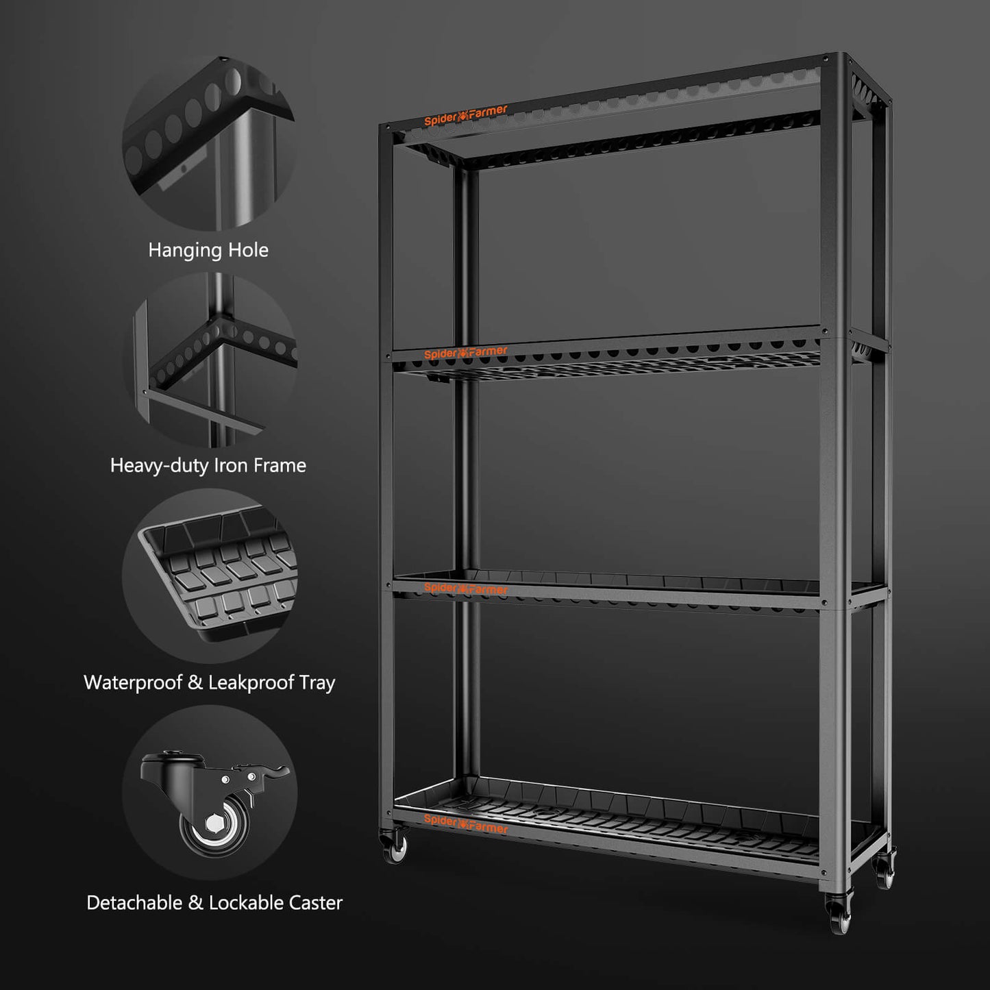 Spider Farmer SF600 Grow Throw inomhus växthyllor