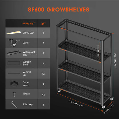 spider farmer sf600 kweekkast stabiel voor binnenplanten plant shelf
