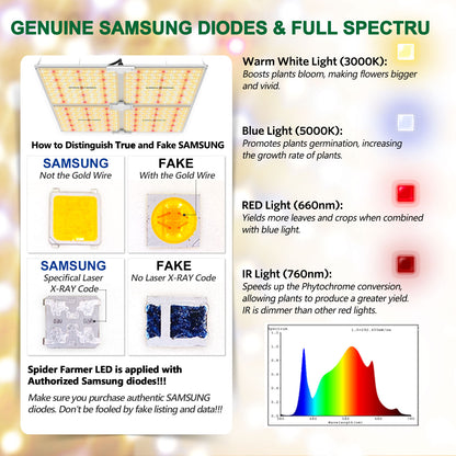 spider farmer sf4000 slimme led grow light indoor plants smart controller