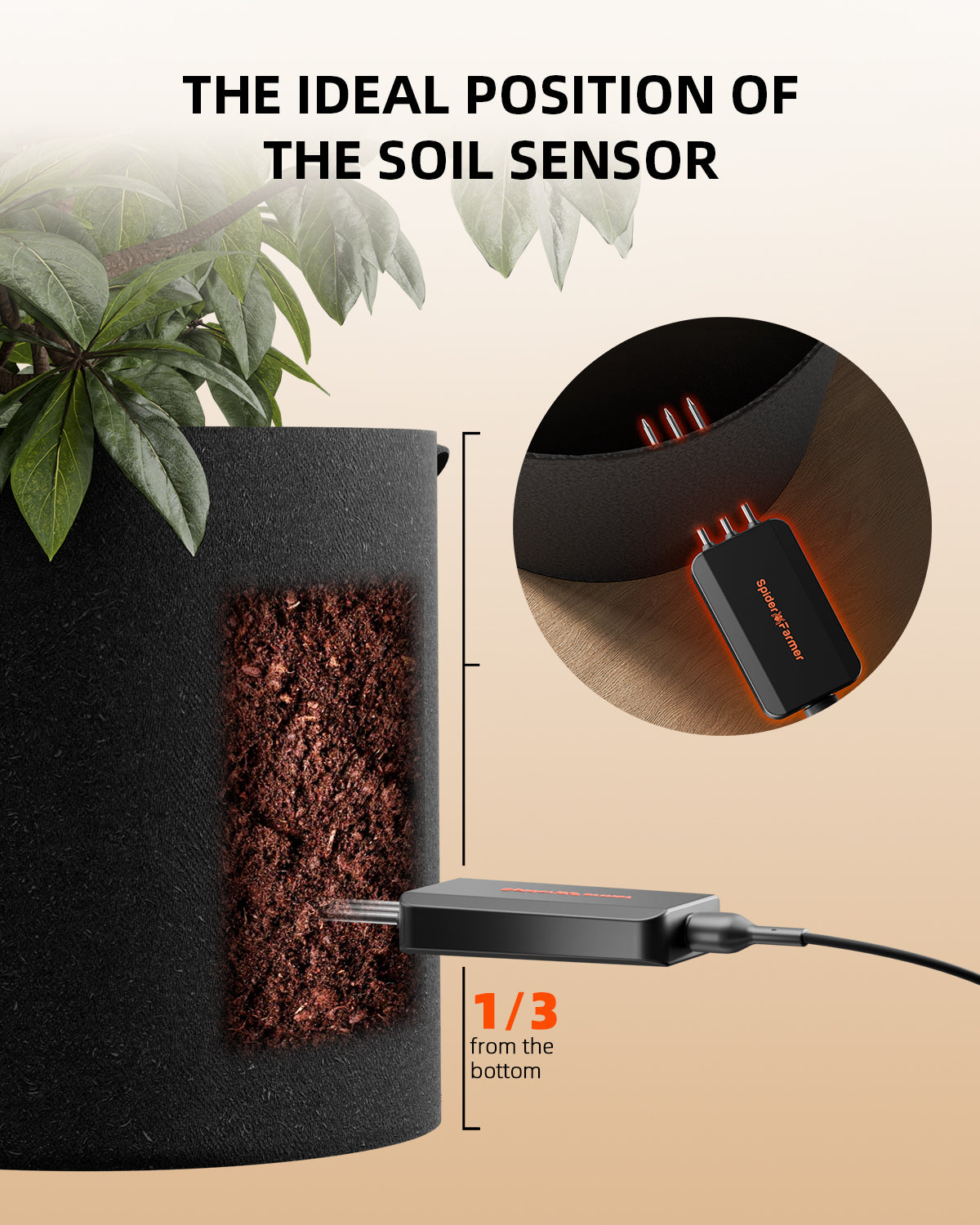 Smart soil monitoring voor grow tent | Grow tent soil sensor | Growzelt Bodensensor