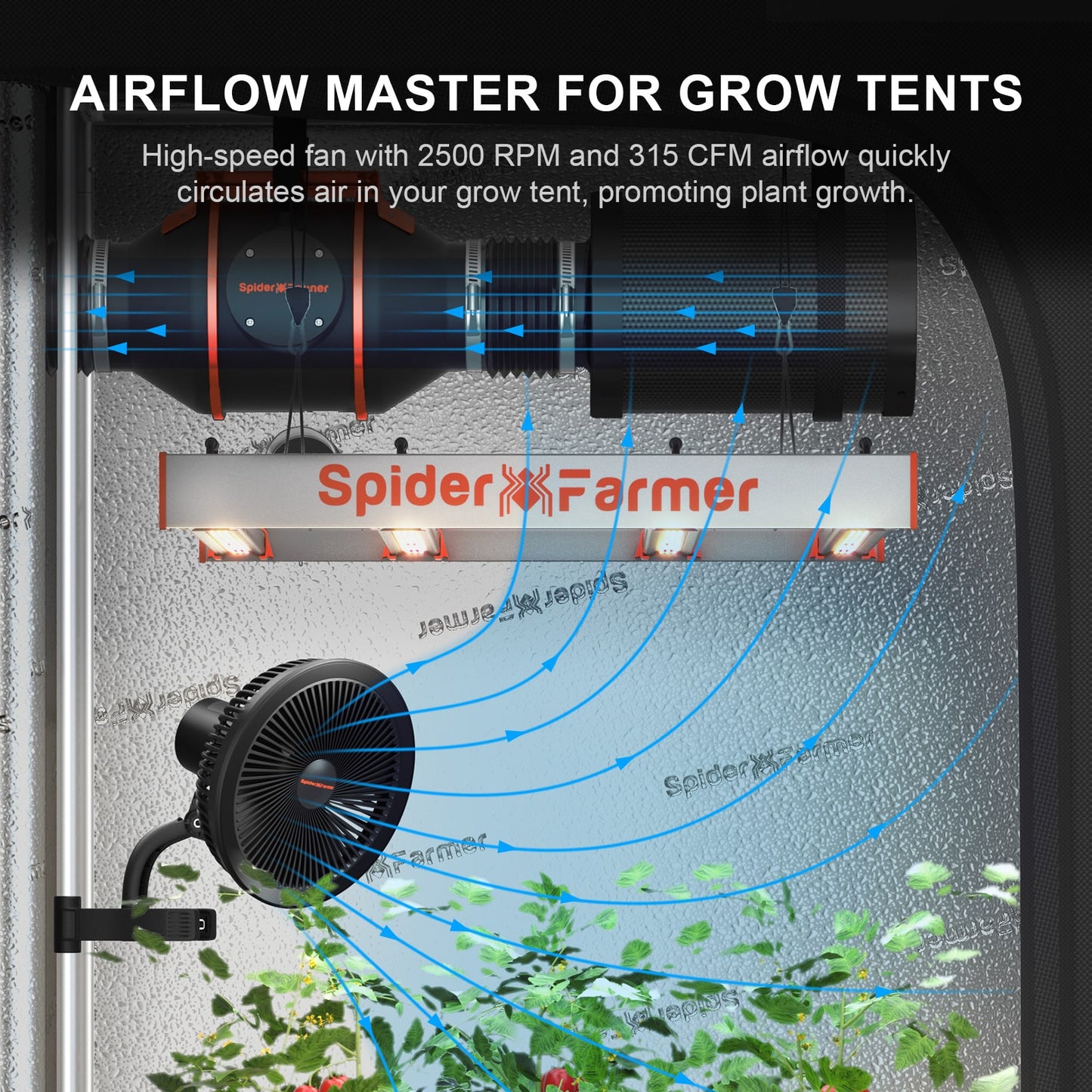 Spider Farmer 6-tommer klippeventilator