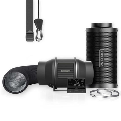 ac infinity air filtration kit pro 150 mm inline fan slimme controller luftfilter